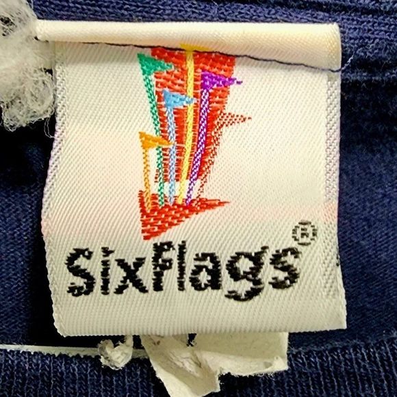 Looney Toons Six Flag 2001 Vintage Collaboration Shirt Blue Rare Clean Size XL - Picture 4 of 6